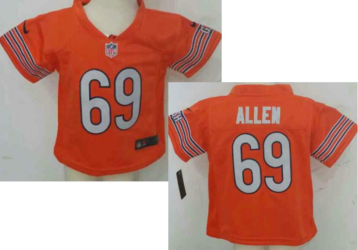 Kids Jared Allen Chicago Bears #69 Orange Nike Jersey
