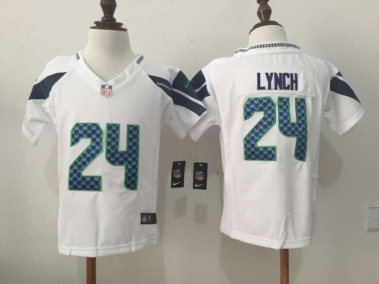 2-6 Years Old Kids Kam Chancellor Seattle Seahawks #24 Marshawn Lynch White Nike Jersey