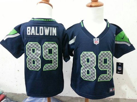 2-6 Years Old Kids Doug Baldwin Seattle Seahawks #89 Pacific Blue Stitched Nike Jersey