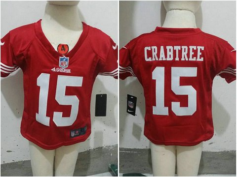 3-6 Years Old Michael Crabtree San Francisco 49ers #15 Red Stitched Nike Jersey