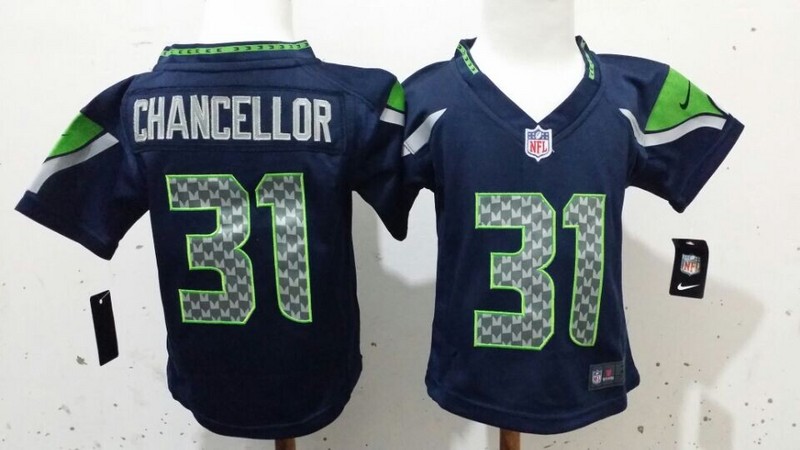 2-6 Years Old Kids Kam Chancellor Seattle Seahawks #31 Pacific Blue Nike Jersey