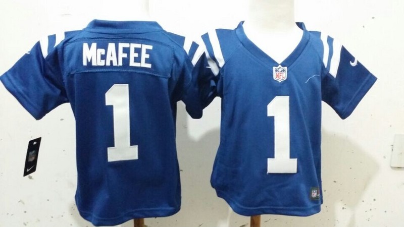 2-6 Years Old Kids Pat McAfee Indianapolis Colts #1 Blue Stitched Nike Jersey