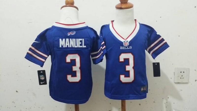 2-6 Years Old Kids EJ Manuel Buffalo Bills #3 Royal Blue Stitched Nike Jersey