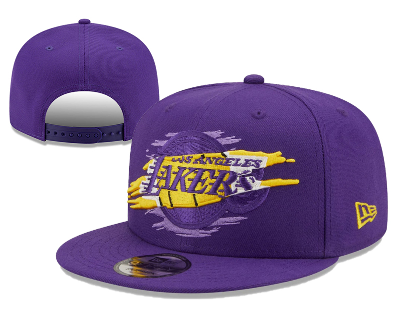 Lakers Team Logo Tear Purple New Era Adjustable Hat YD