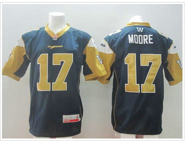 Winnipeg Blue Bombers #17 Nick Moore Navy Blue Stitched CFL Jersey
