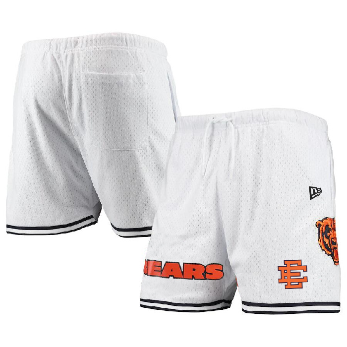 Men's Chicago Bears Pro White Black Mesh Shorts 1