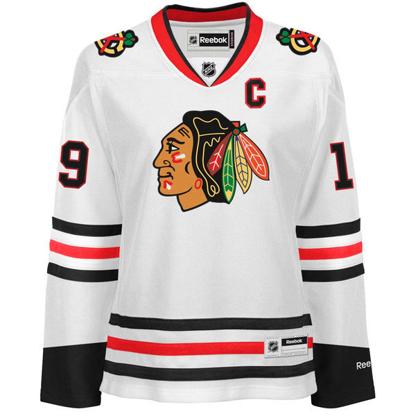 Chicago Blackhawks White Women's Premier Away Reebok Custom Jersey