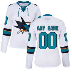 Women's San Jose Sharks Reebok White Custom Premier Away Jersey