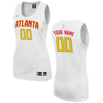 Women's Atlanta Hawks adidas White Custom Fashion Jersey