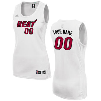 Women's Miami Heat adidas White Custom Fashion Jersey
