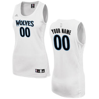 Women's Minnesota Timberwolves adidas White Custom Fashion Jersey