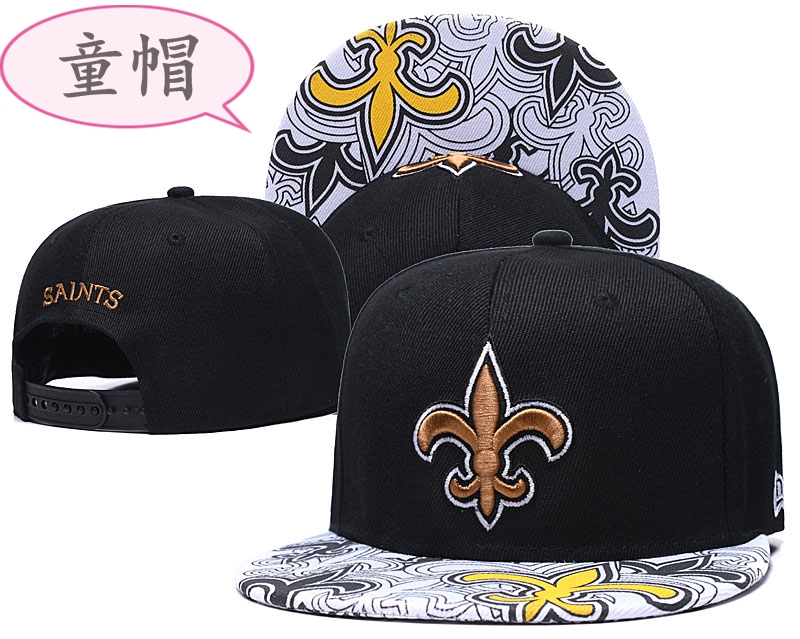 Youth Saints Team Logo Black Adjustable Hat GS