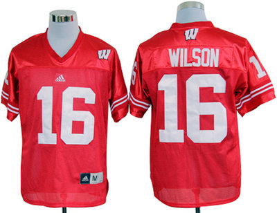Adidas Wisconsin Badgers Russell Wilson 16 Red College Football Jerseys