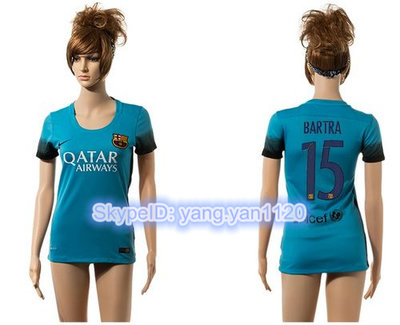 Women's Barcelona #15 Bartra Blue Soccer Club Jersey