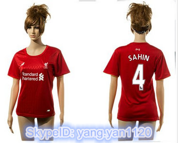 Women Liverpool #4 Sahin Red Home Soccer Club Jersey