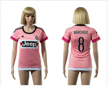 Women Juventus #8 Marchisio Pink Soccer Club Jersey