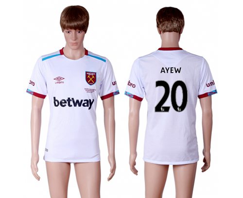 West Ham United #20 Ayew Away Soccer Club Jersey