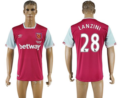 West Ham United #28 Lanzini Home Soccer Club Jersey