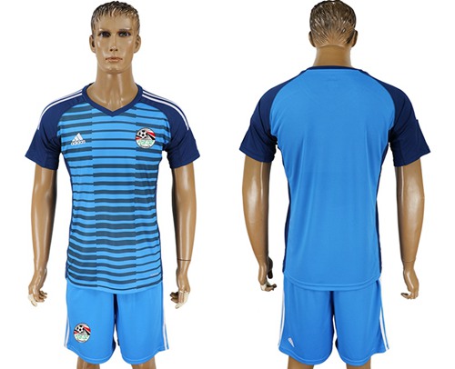 Egypt Blank Blue Goalkeeper Soccer Country Jersey