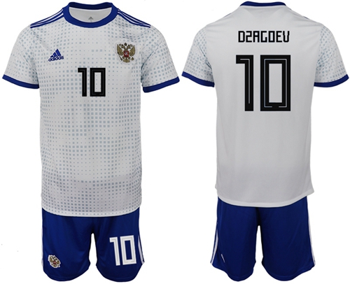 Russia #10 Dzagoev Away Soccer Country Jersey