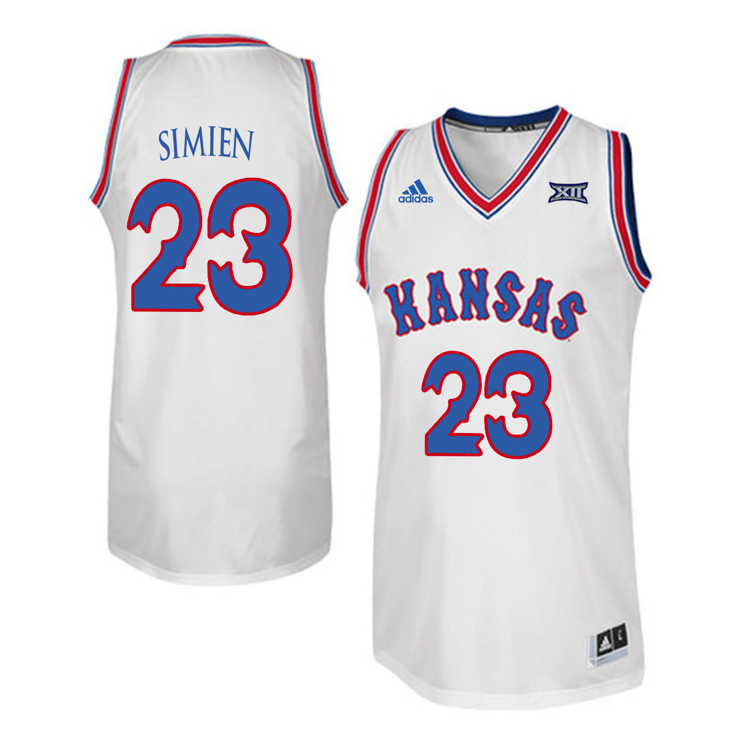 Kansas Jayhawks #23 Wayne Simien White Throwback College Basketball Jersey
