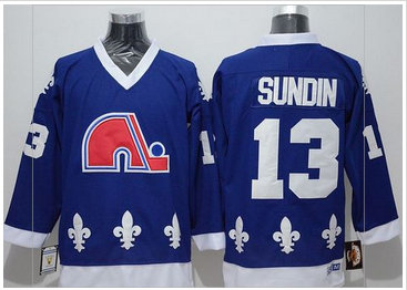 Quebec Nordiques #13 Mats Sundin Blue CCM Throwback Stitched NHL Jersey