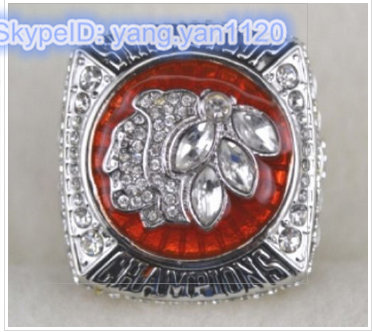 NHL Chicago Blackhawks World Champions Silver Ring_1