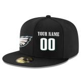Men's Philadelphia Eagles Black Custom On-Field Structured Fitted Hat