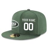 Men's New York Jets Green Custom On-Field Structured Fitted Hat
