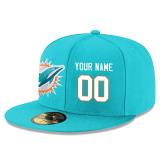 Men's Miami Dolphins Aqua Custom On-Field 59FIFTY Structured Fitted Hat
