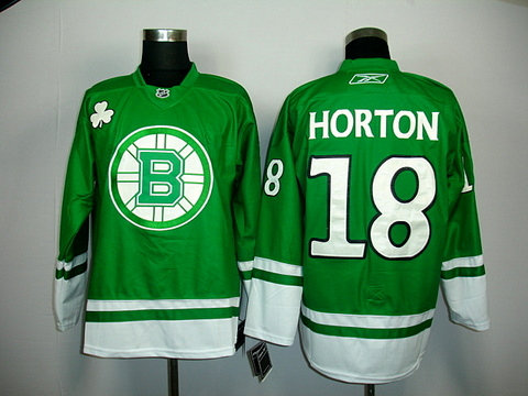 ST PARTYS DAY NHL Boston Bruins 18 HORTON green Jerseys